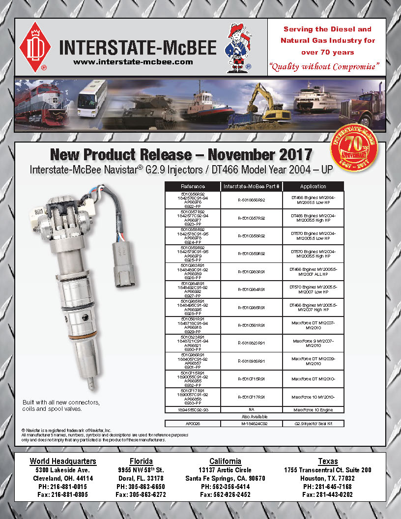 Interstate-McBee New Products November 2017