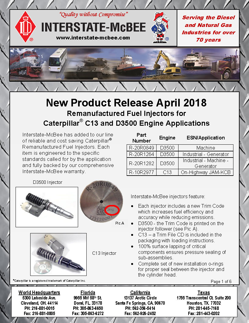 Interstate-McBee New Products April 2018