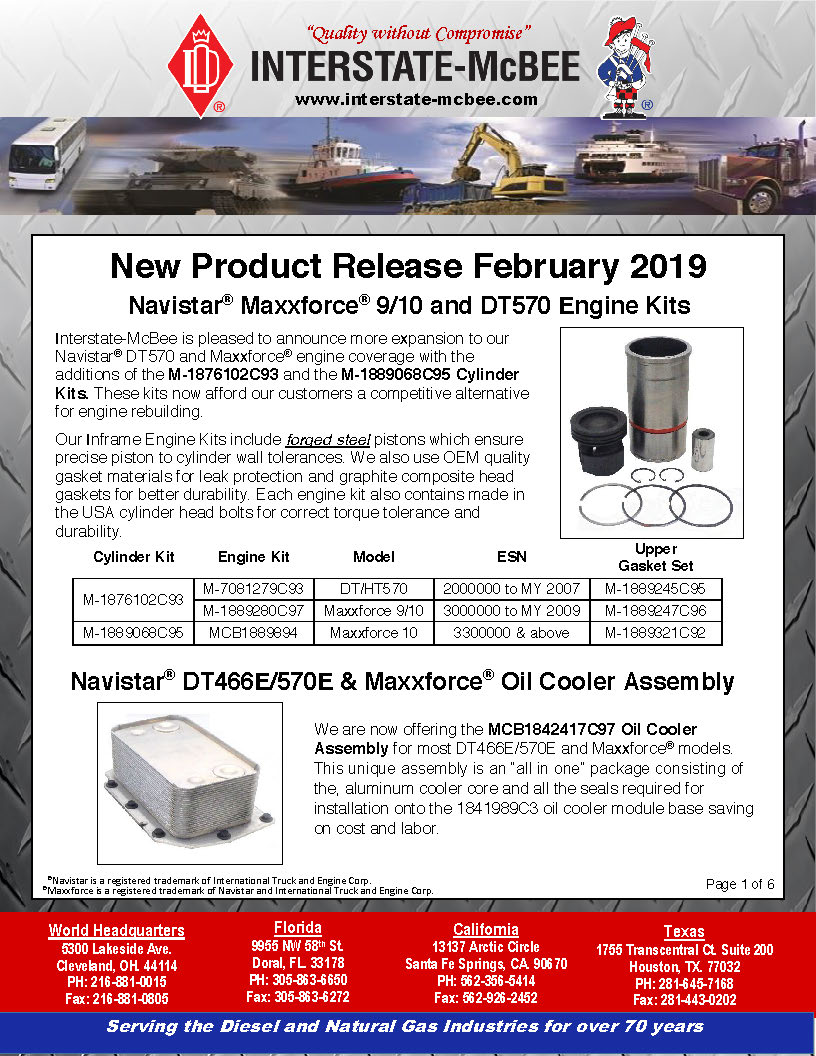 Interstate-McBee New Products February 2019
