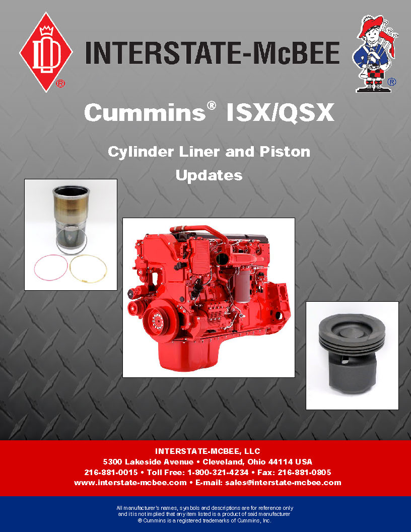 Interstate-McBee Cummins ISX/QSX Cylinder Liner and Piston Updates