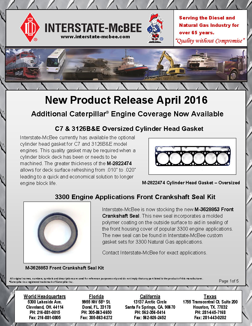 Interstate-McBee New Products April 2016
