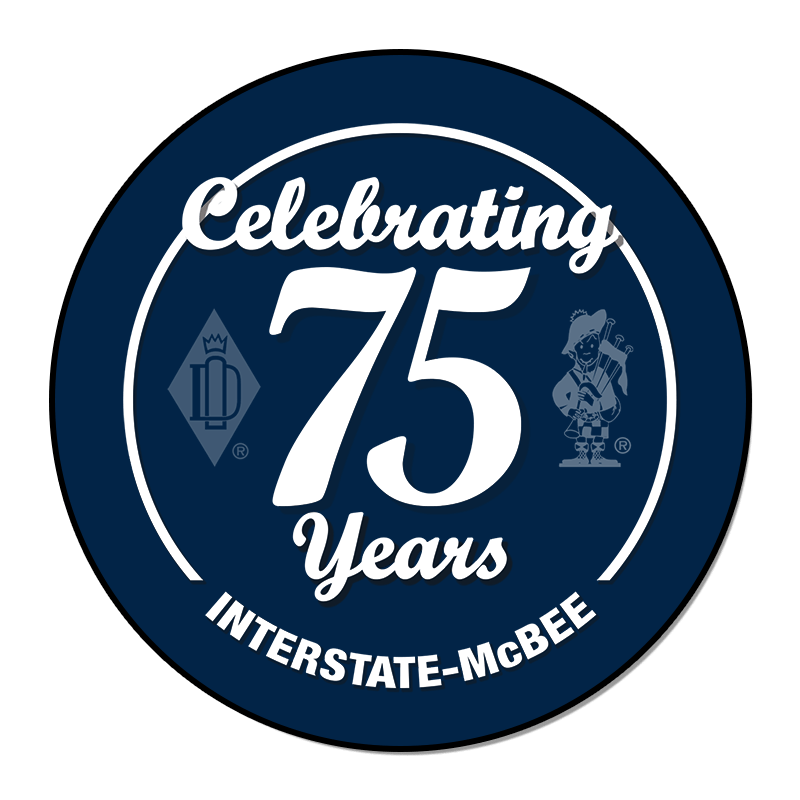 Interstate-McBee celebrating 75 years badge